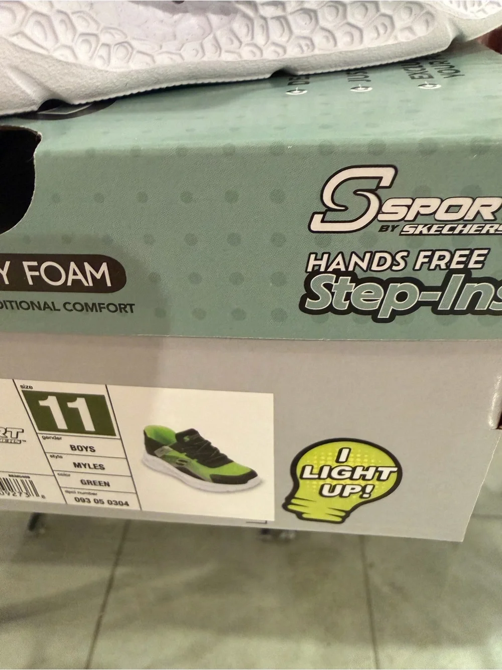 Skechers Kids Light-Up Athletic Sneakers in Neon Green and Black